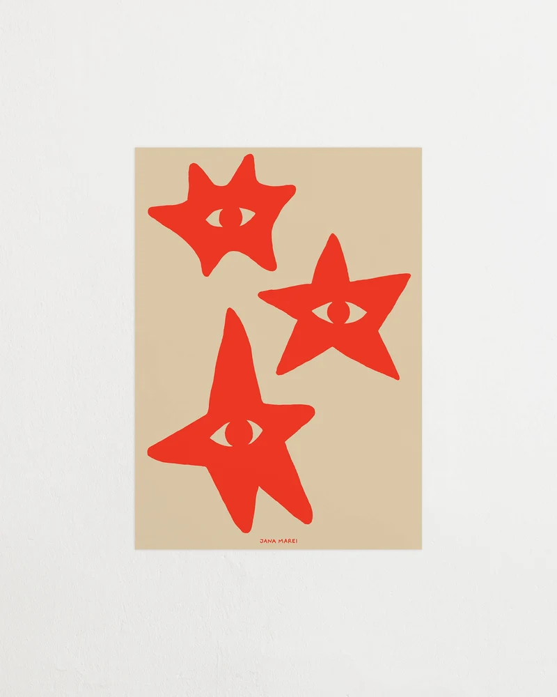 Three stars Red