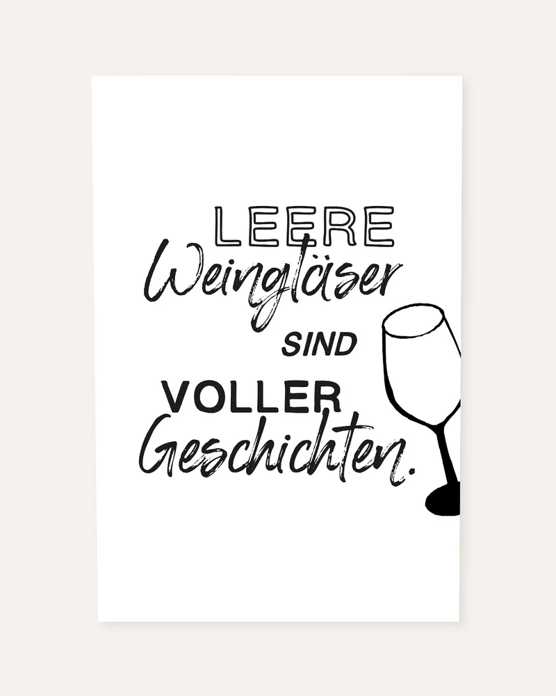 Leere Weingläser - Poster