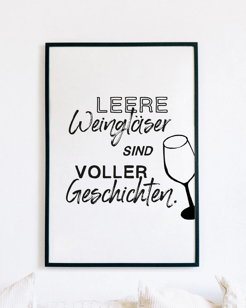 Leere Weingläser - Poster