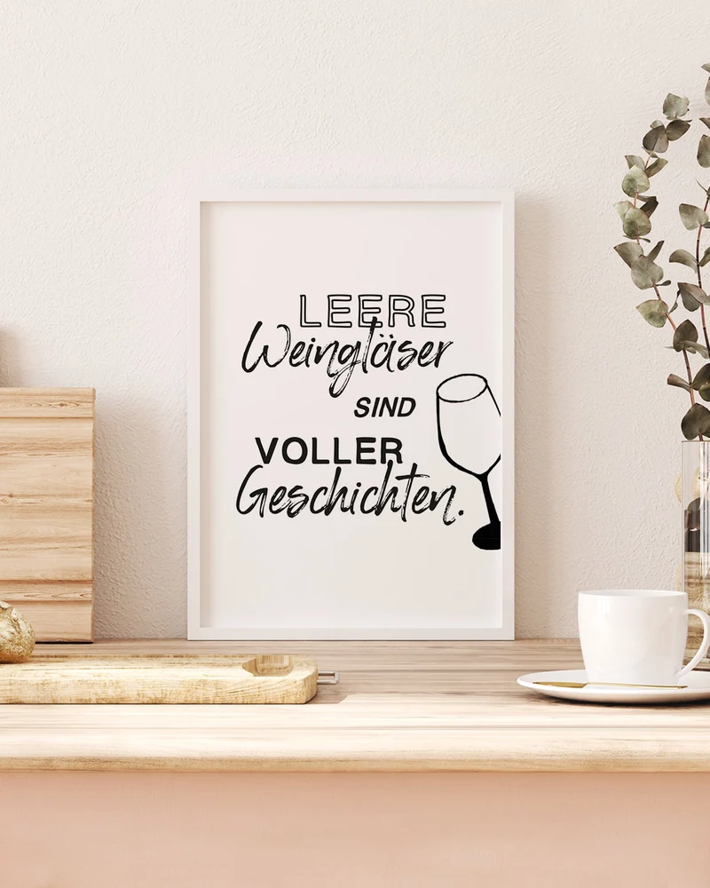Leere Weingläser - Poster
