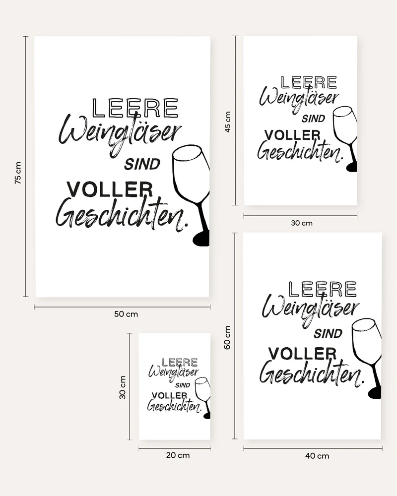 Leere Weingläser - Poster