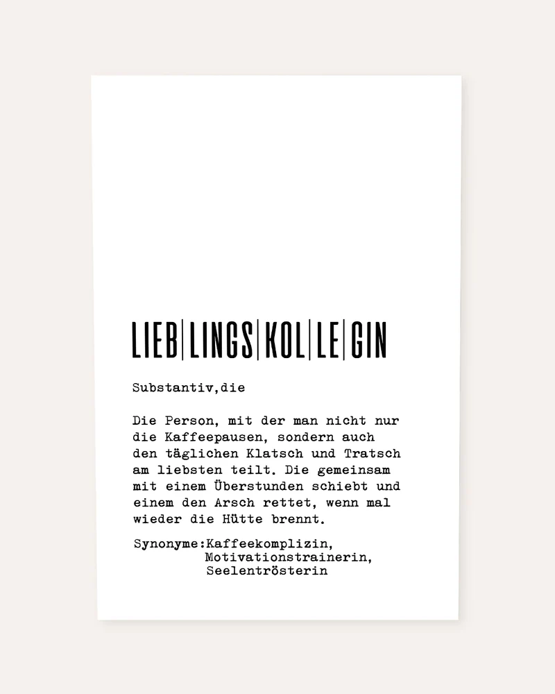 Definition Lieblingskollegin - Foto-Poster