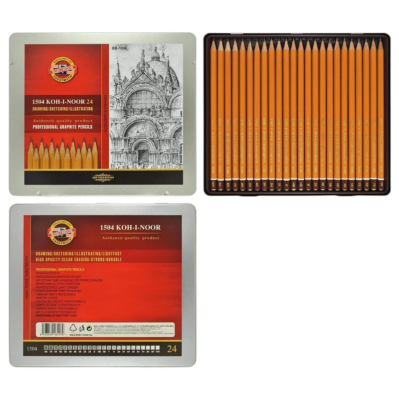 KOH-I-NOOR | Art Bleistifte Graphitstifte 24er Set Metallbox