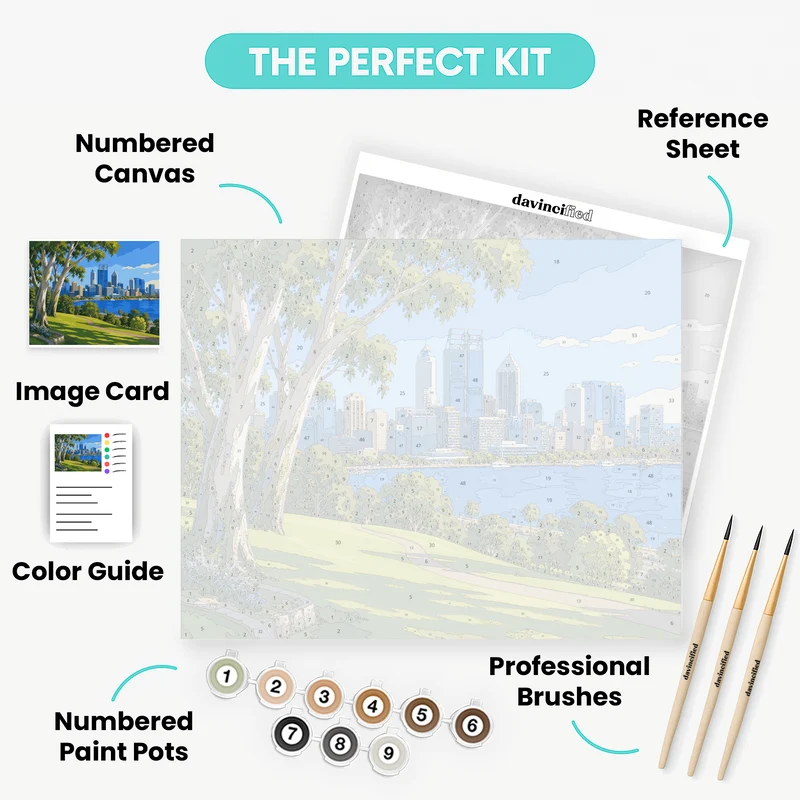 Swan River Skyline - Paint by Numbers Kit