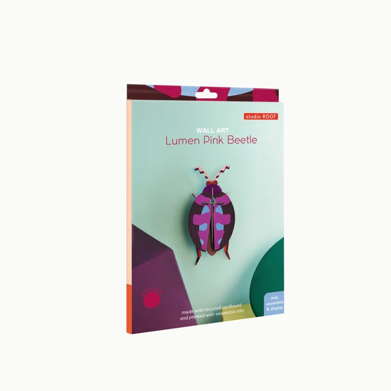 Wanddeko “Lumen Pink Beetle” | 3D Käfer Design | Studio Roof