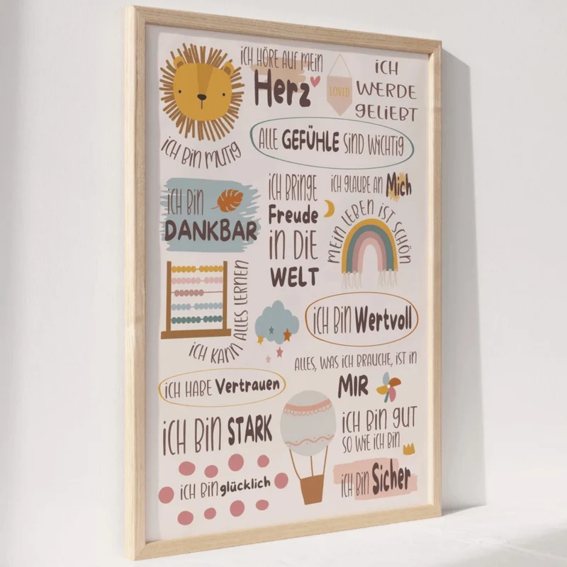 Modern Kids Art - Affirmations Poster Harmonie