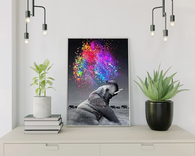 Diamond Painting Bunter Elefant