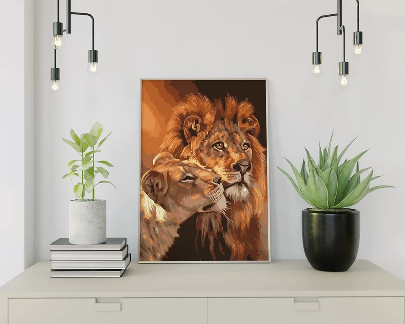 Diamond Painting Verliebte Löwen