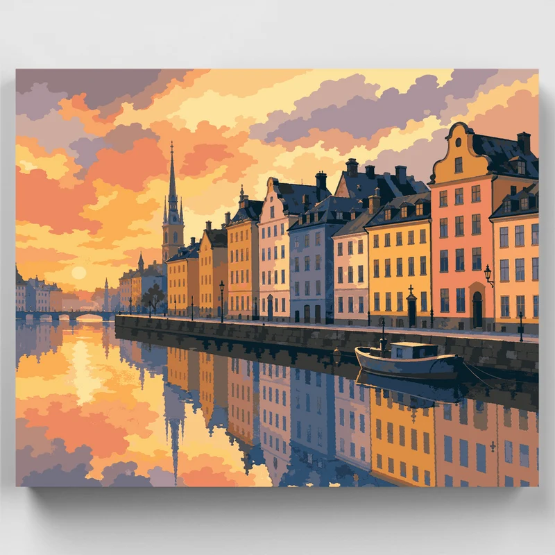 Gamla Stan Dawn - Paint by Numbers Kit
