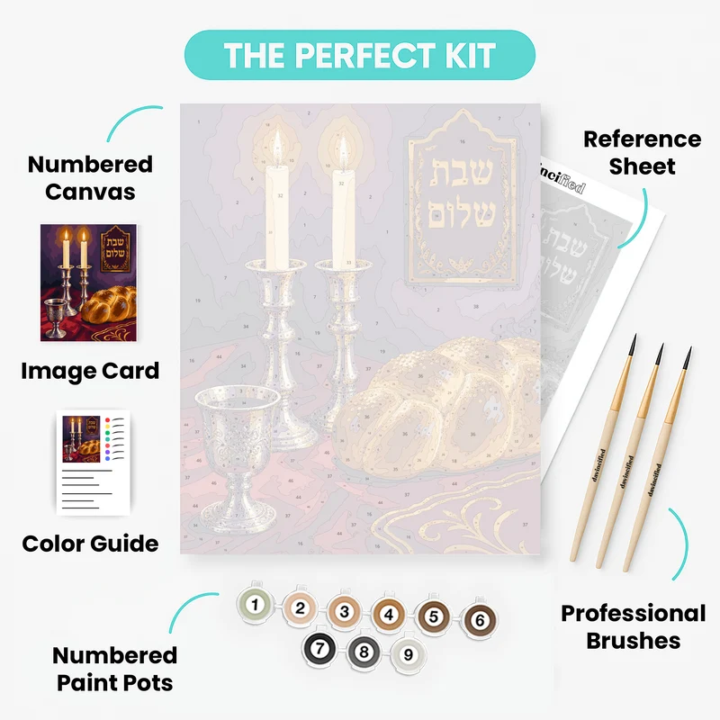 Shabbat Candlelight - Paint by Numbers Kit