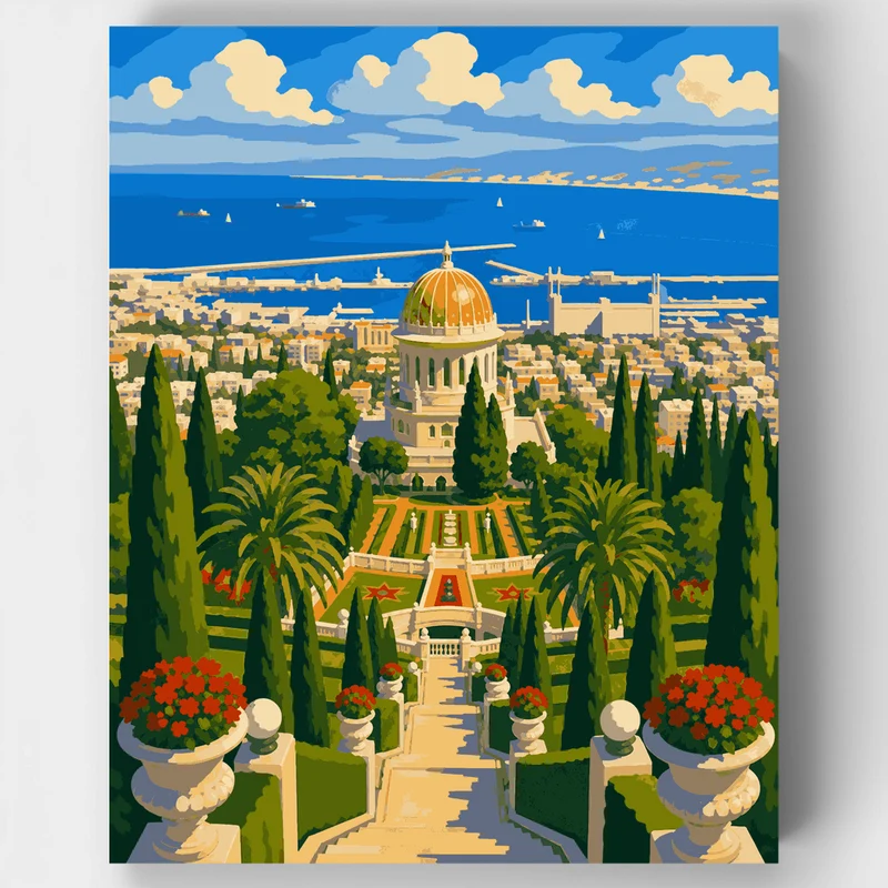 Golden Dome of Haifa - Paint by Numbers Kit