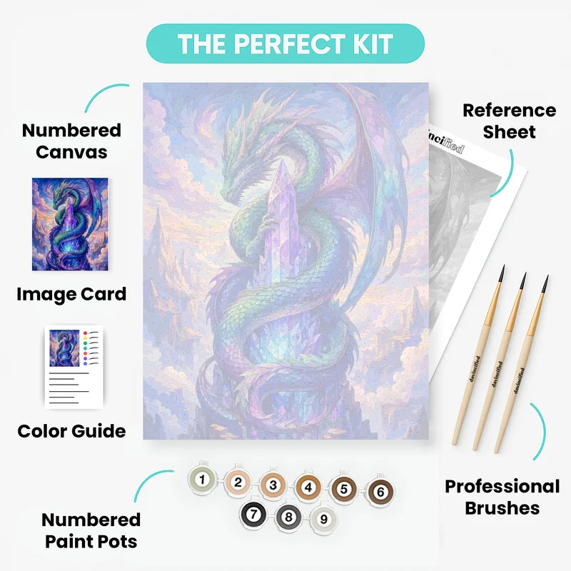 Crystal Spire Dragon - Paint by Numbers Kit