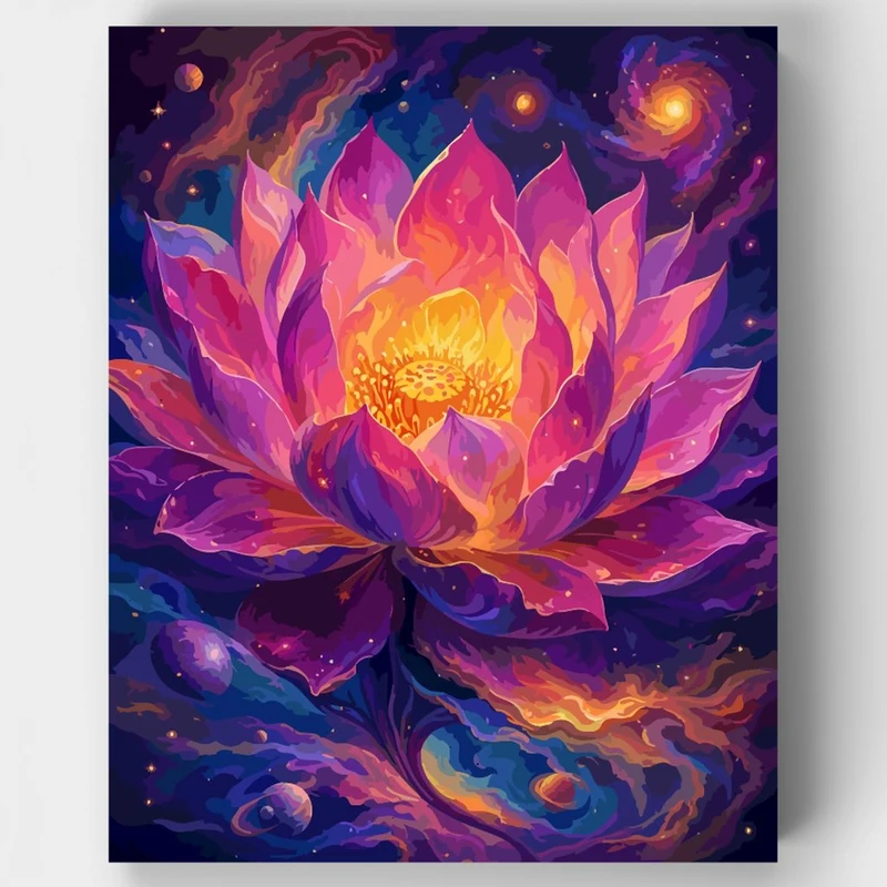 Cosmic Lotus Bloom - Paint by Numbers Kit