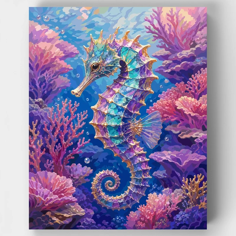 Jeweled Seahorse Reef - Paint by Numbers Kit