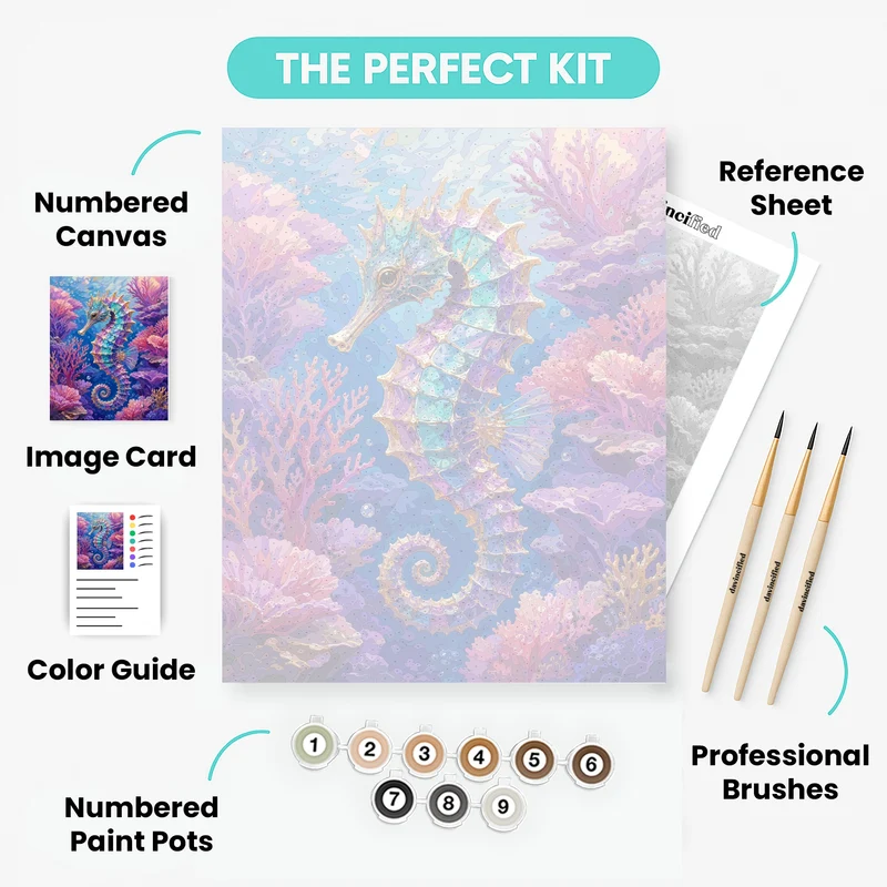 Jeweled Seahorse Reef - Paint by Numbers Kit
