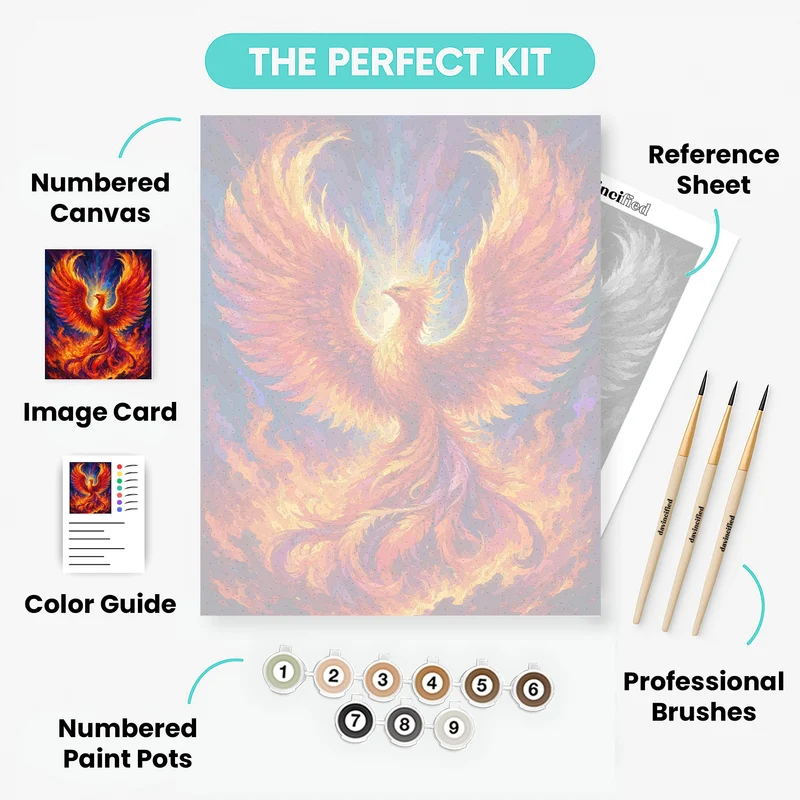 Phoenix Rising in Flame - Paint by Numbers Kit