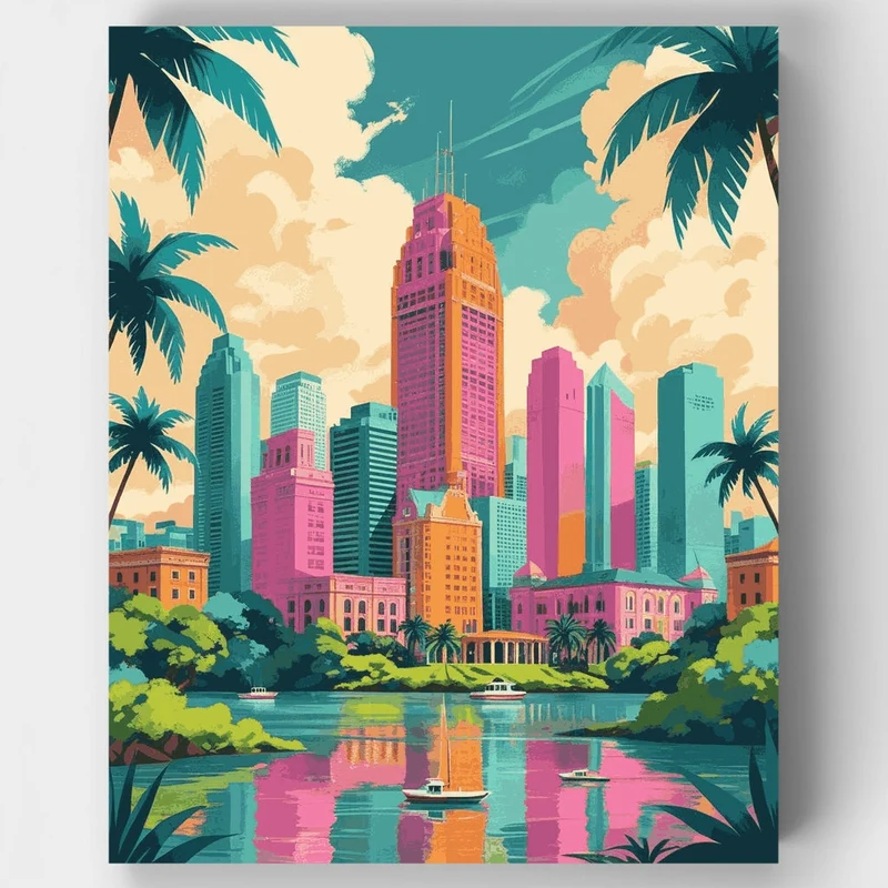 Brisbane Skyline - Paint by Numbers Kit