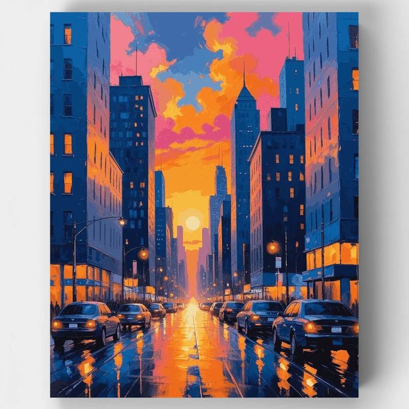 Brisbane Sunset Cityscape - Paint by Numbers Kit