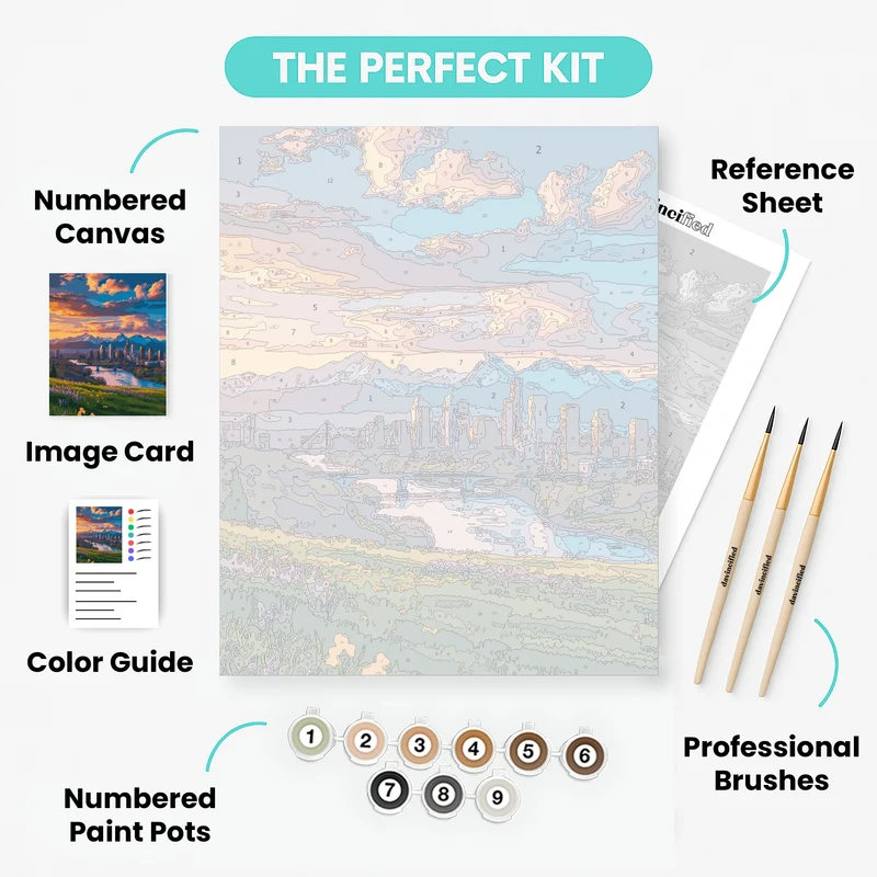 Calgary Sunset Skyline - Paint by Numbers Kit