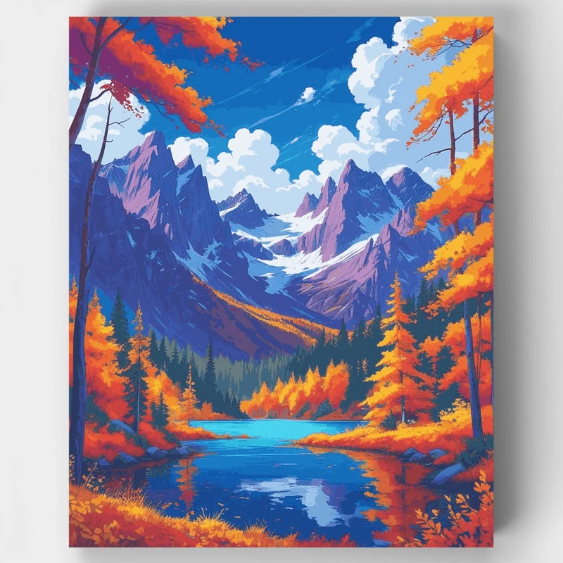 Colorado Autumn Mountain Lake - Paint by Numbers Kit