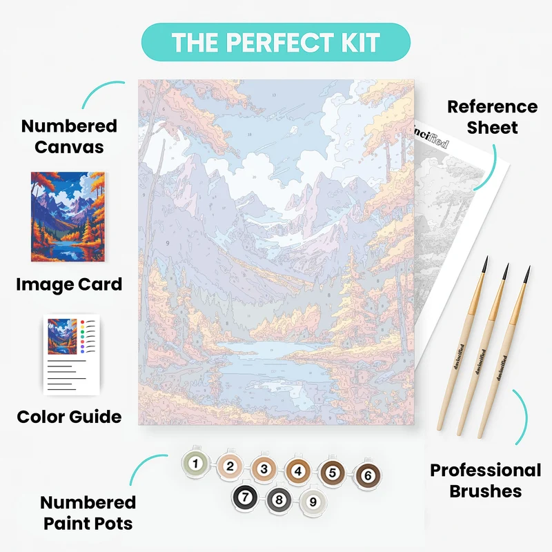 Colorado Autumn Mountain Lake - Paint by Numbers Kit