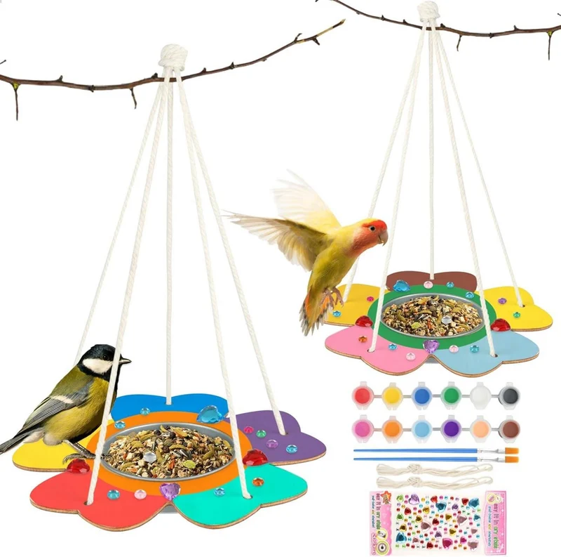 GHVACZS Kinder DIY Vogelfutter Craft Set, 2er Pack, Holz