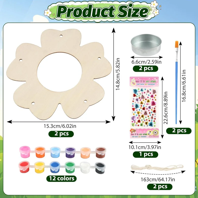 GHVACZS Kinder DIY Vogelfutter Craft Set, 2er Pack, Holz