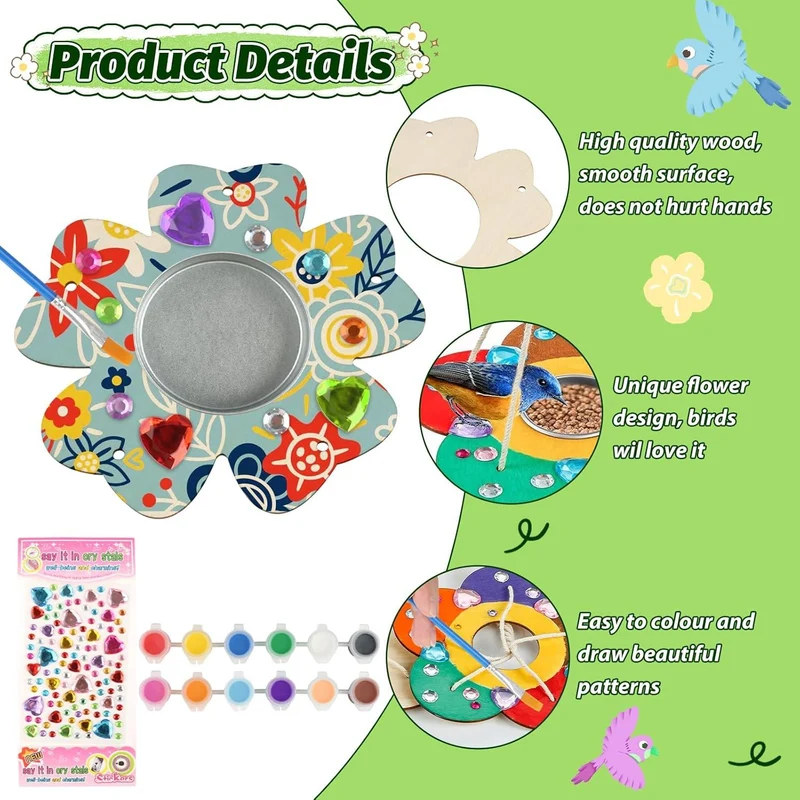 GHVACZS Kinder DIY Vogelfutter Craft Set, 2er Pack, Holz
