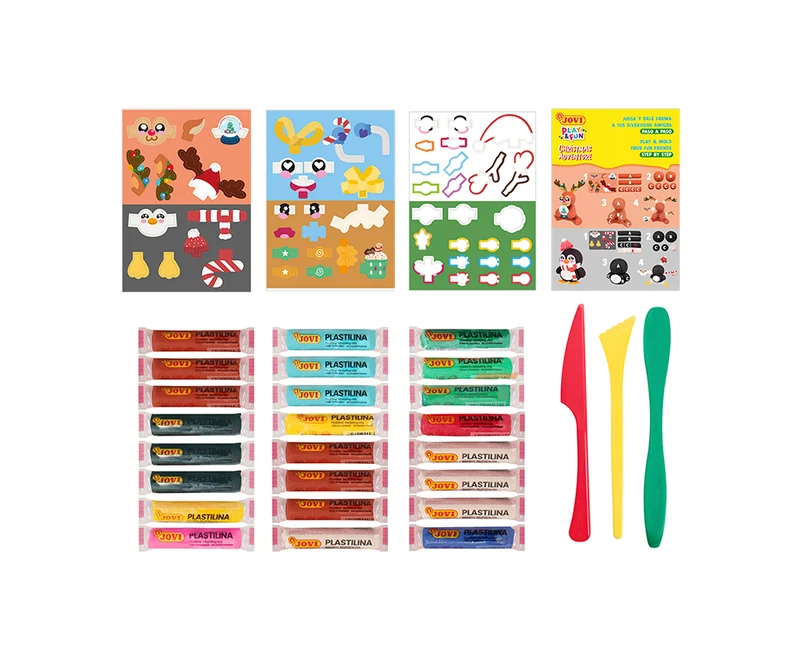JOVI Play&Fun plastilina naturale in valigetta Christmas Adventure