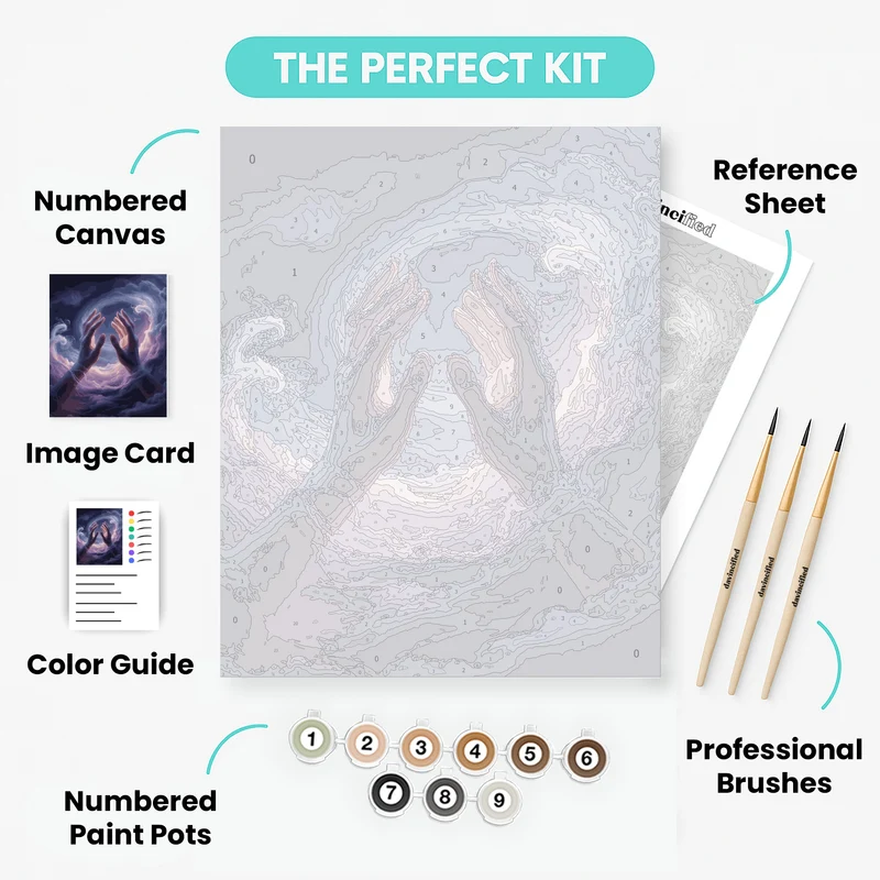 Mystical Hands in the Clouds - Paint by Numbers Kit