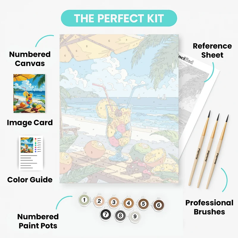 Tropical Paradise Cocktail - Paint by Numbers Kit