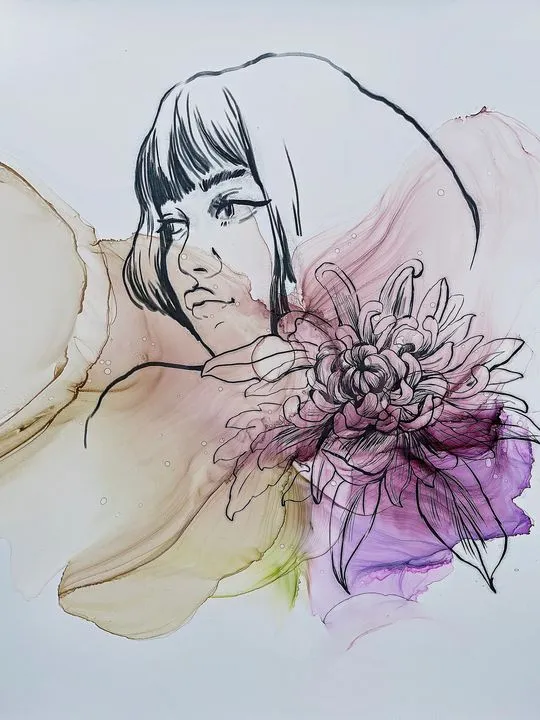 Atramentová sada Kamenskaya 'Girls and Flowers'