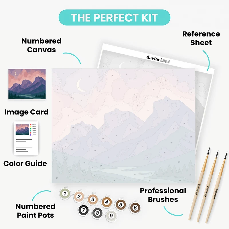 Sleeping Mountain Faces - Paint by Numbers Kit