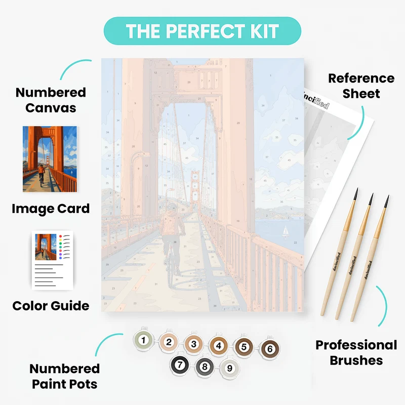 Golden Gate Cyclist - Paint by Numbers Kit
