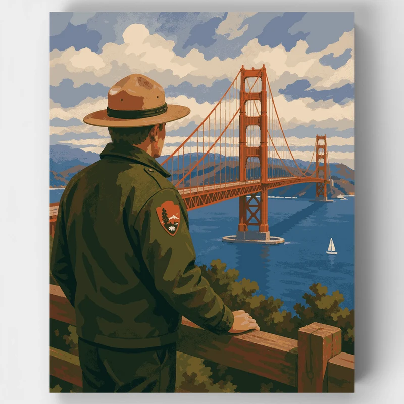 Ranger's Bridge Overlook - Paint by Numbers Kit