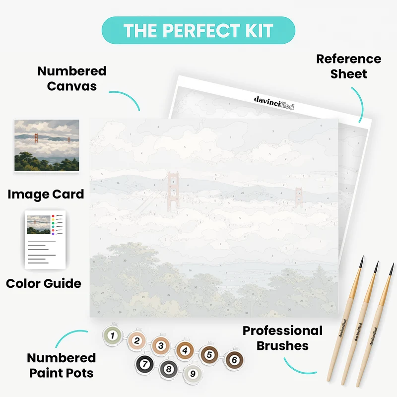 Golden Gate Above the Fog - Paint by Numbers Kit