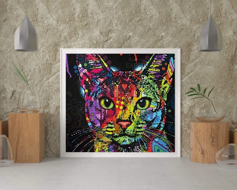 Malen nach Zahlen Fröhliche Katze