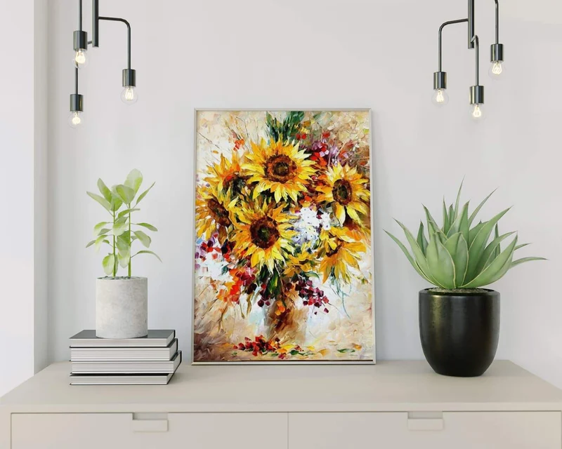 Malen nach Zahlen Schöne Sonnenblumen