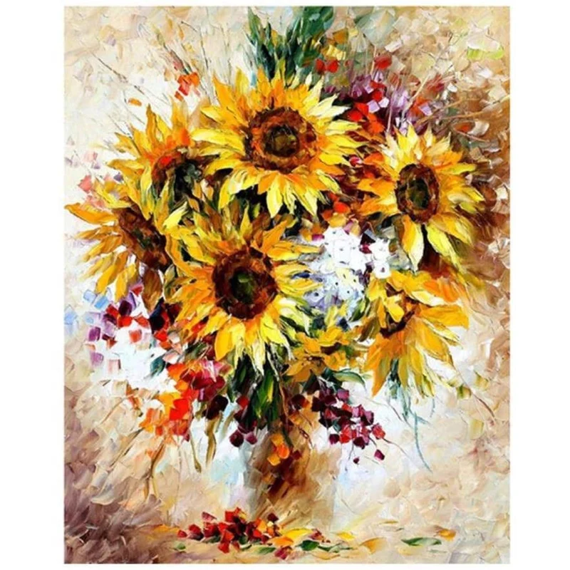 Malen nach Zahlen Schöne Sonnenblumen
