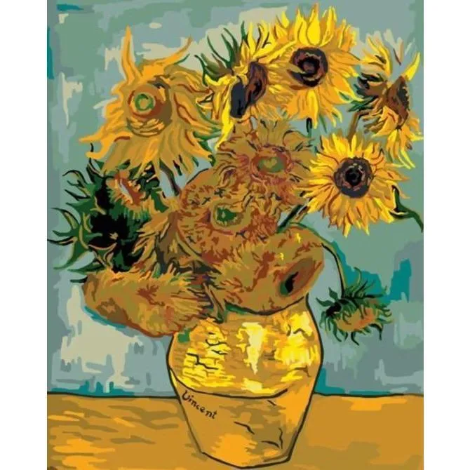 Malen nach Zahlen Sonnenblumen in einer Vase Van Gogh