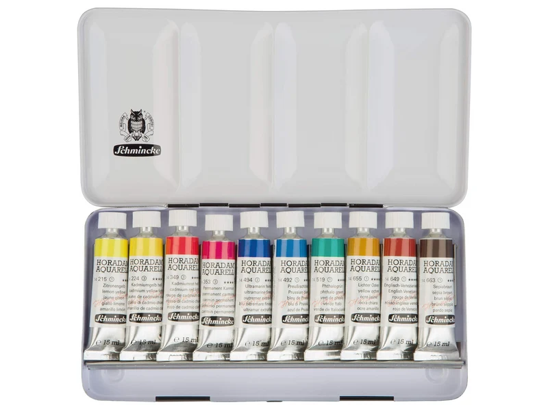 Schmincke | Horadam Aquarell Metallkasten 10 x 15ml Tuben