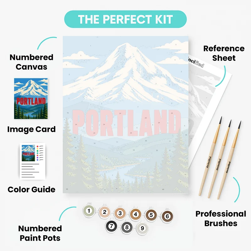 Crimson PORTLAND Peak - Paint by Numbers Kit