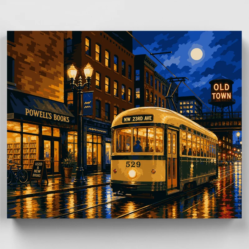 Old Town Streetcar - Paint by Numbers Kit