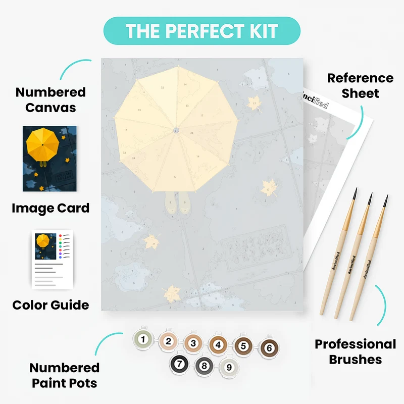 Yellow Umbrella Overhead - Paint by Numbers Kit