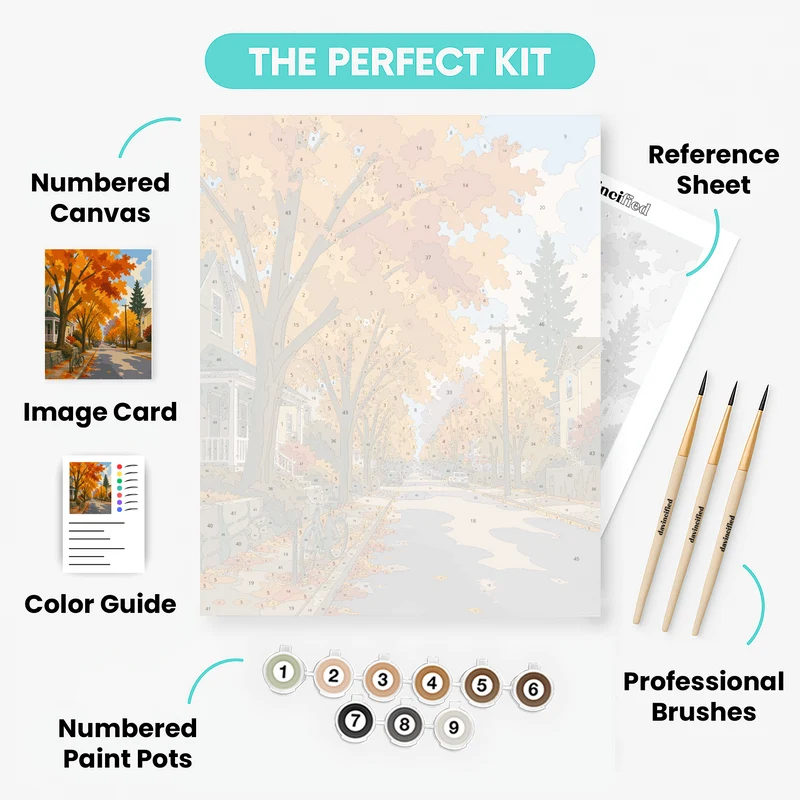 Portland Autumn Street - Paint by Numbers Kit