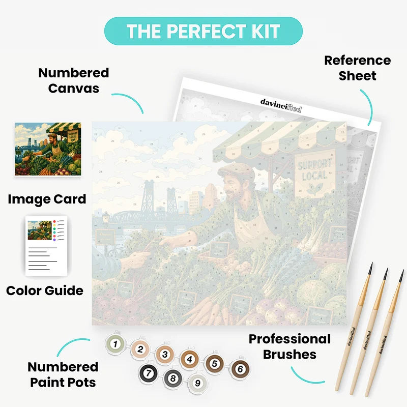 Riverside Farmers Stall - Paint by Numbers Kit