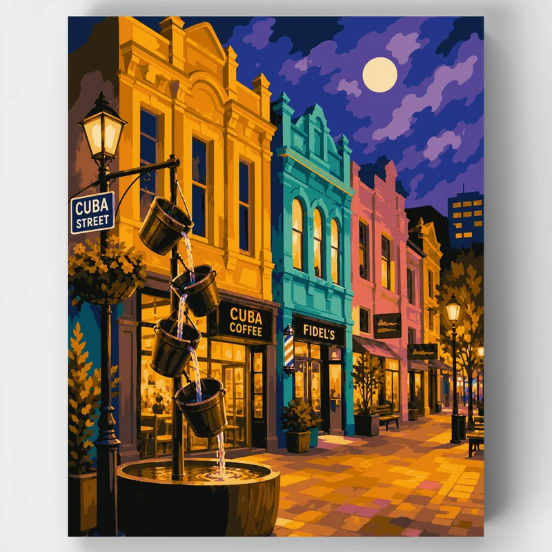 Cuba Street Bucket Fountain - Paint by Numbers Kit