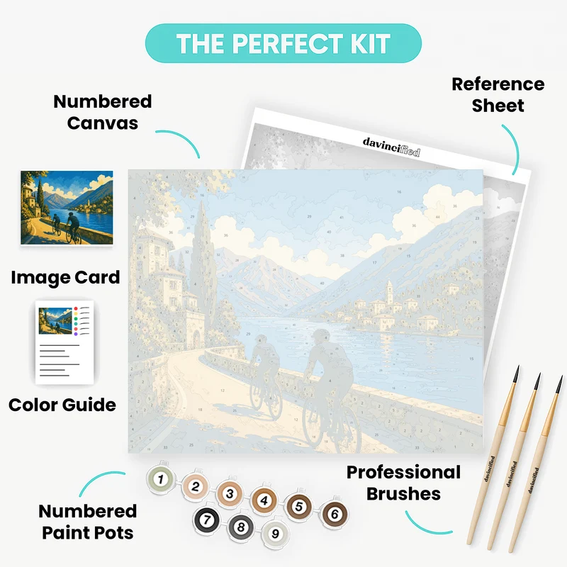 Como Lakeside Cyclists - Paint by Numbers Kit