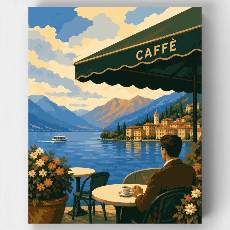 Lakeside Caffè Terrace - Paint by Numbers Kit
