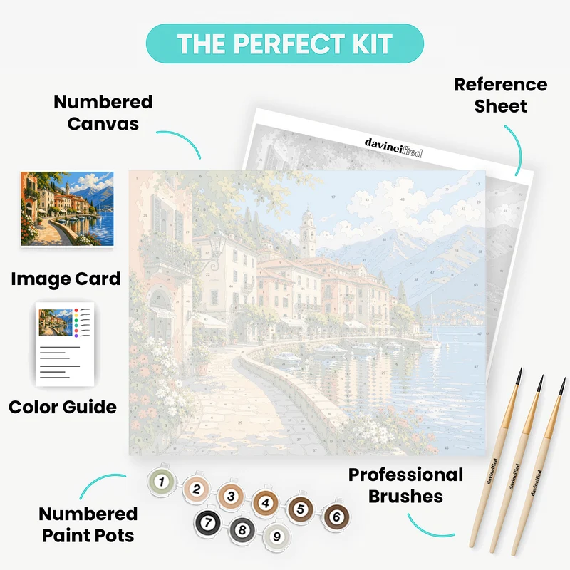 Bellagio Lakefront Promenade - Paint by Numbers Kit